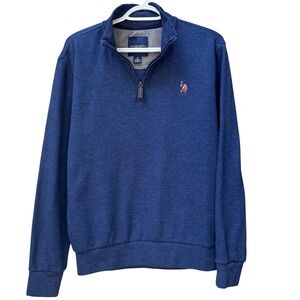 US Polo Assn small 1/4 Zip Pullover Sweater Blue Heather Excellent condition!